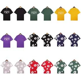 DENIM TEARS Pei Ye Same Style Foam Print Short Sleeve Top-1871  